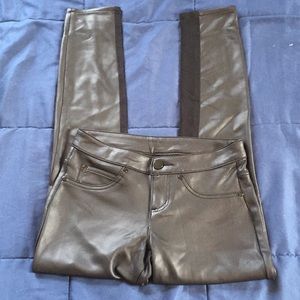 Vegan leather riding pants straight leg
